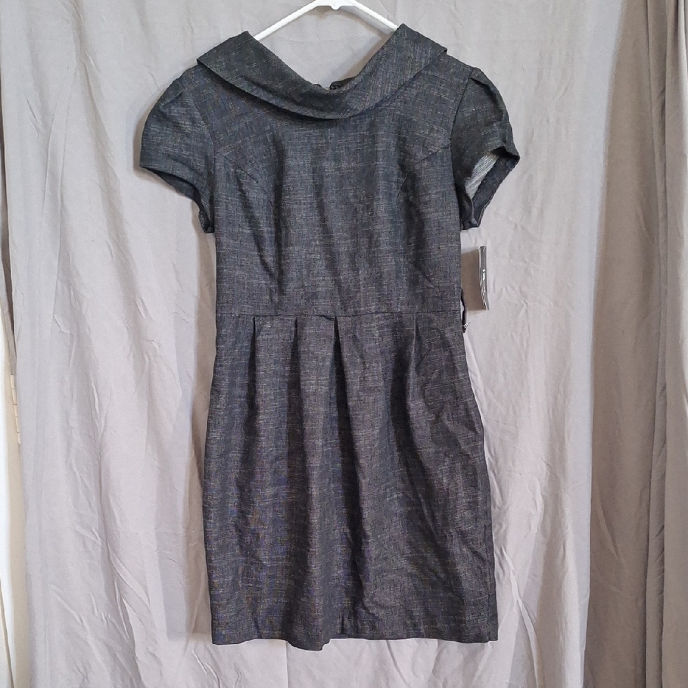 Iz Byer Black and Gray Textured Dress
